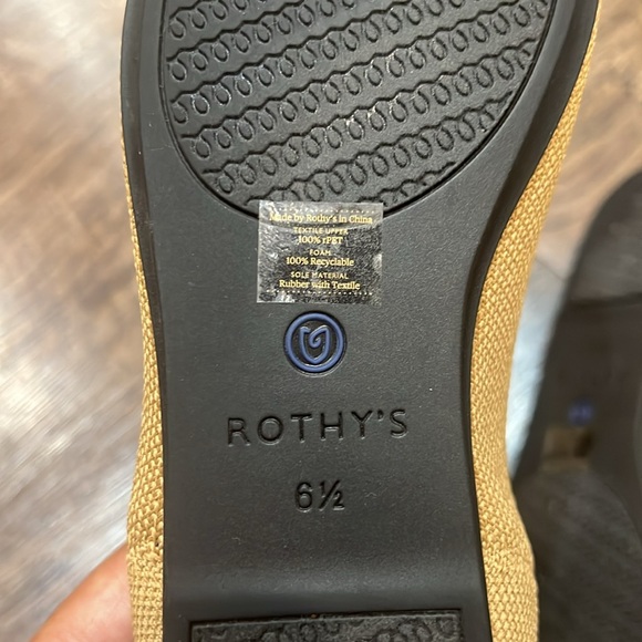 Rothy’s The Flat - tan/black round toe ballet flats - Picture 6 of 10